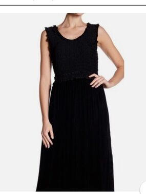 Max Studio Velour Maxi Dress XL NWT Smocked Velvet Minimalist Party Holiday
